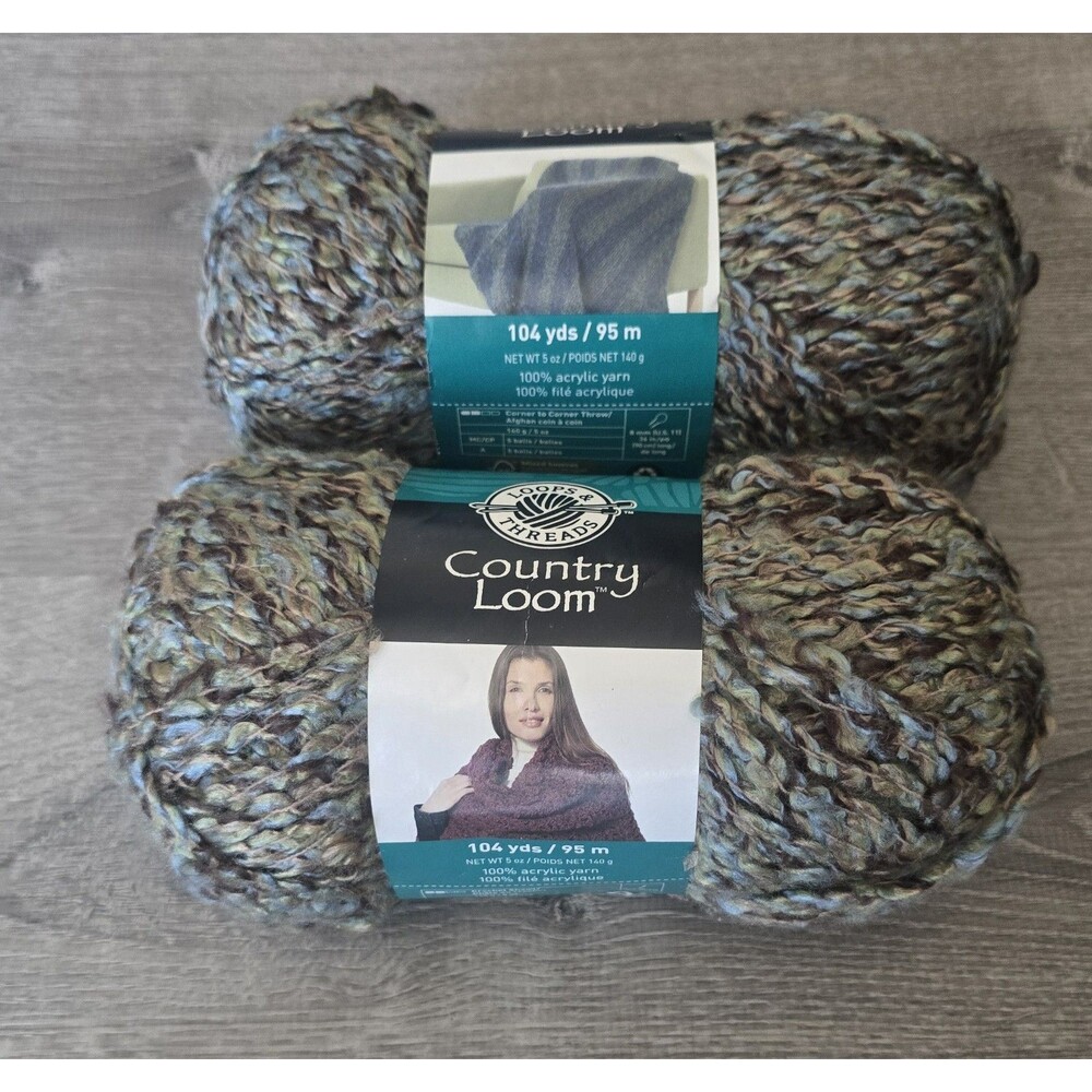 2 Skein Loops & Threads Country Loom Driftwood Yarn 5 oz 104 yards Super Bulky 6